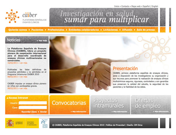Caiber - Website corporativo