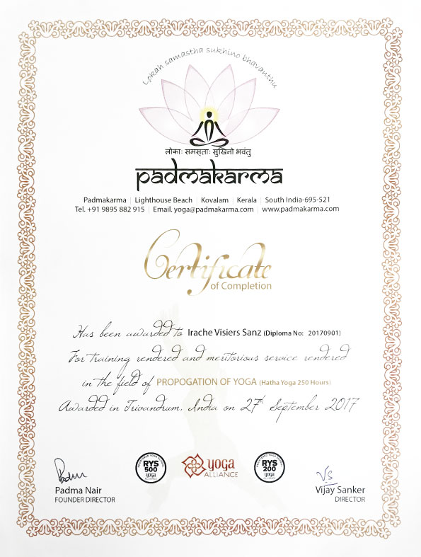 Diploma de Hatha Yoga y Respiración